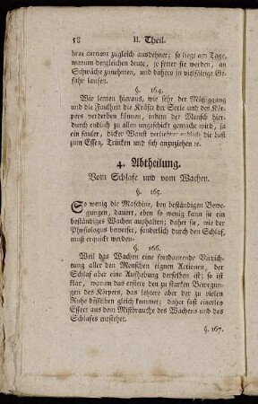 4. Abtheilung. Vom Schlafe und vom Wachen.