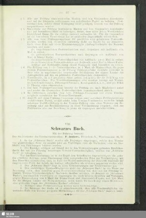 VIII. Schwarzes Buch
