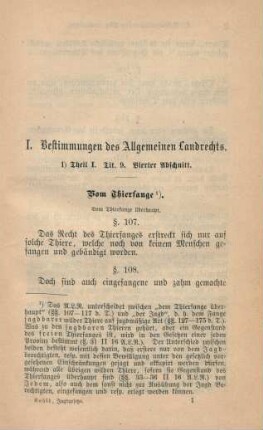 I. Bestimmungen des Allgemeinen Landrechts.