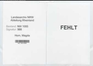 Entnazifizierung Magda Horn, geb. 08.08.1908 (Verw.-Angest.)