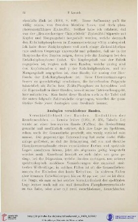 Analogien verschiedener Banden