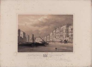 Ansicht von Venedig, zweifarb. Lithogr, 1845 : Canal Grande, Venezia / Emma Brandis Warlich delt.. G. Hawkins lith.. - London : Henry Graves ; [London] : Day & Haghe , [um 1845]. - 1 Kunstbl. : zweifarb. Lithogr. ; 46 x 31 cm