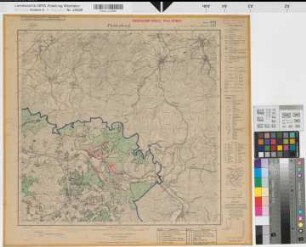 Katasteramt Altena - Kreis Altena, Meßtischblatt Plettenberg 4713, Farbige Einzeichnung mit Namensliste