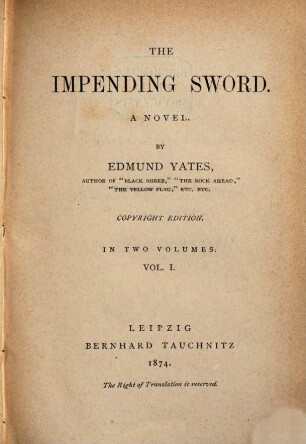 The impending sword : a novel, 1