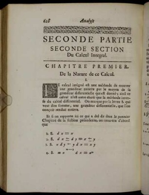 Seconde Section. Du Calcul Integral.