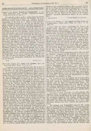 203-204 [Rezension] Gieraths, Gundolf, Kirche in der Geschichte