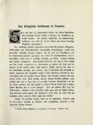 Das Königliche Hoftheater in Dresden
