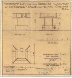Verkaufspavillon der Firma Heine & Co Halberstadt