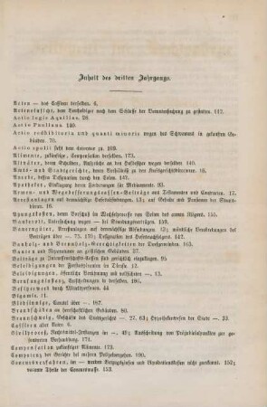 Inhalt des dritten Jahrgangs