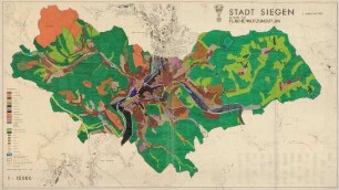 Übersichtsplan der Stadt Siegen, verwendet als Entwurf zum Flächennutzungsplan