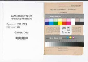 Entnazifizierung Otto Von Zur Gathen , geb. 28.03.1886 (Landwirt)