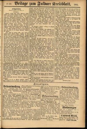 Zweite Ausgabe vom Samstag, den 03. November 1894.