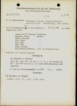 Schwanz, Erich
