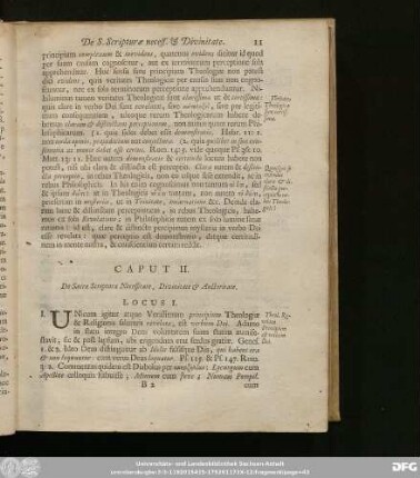 Caput II. De Sacrae Scripturae Necessitate, Divinitate & Auctoritate.