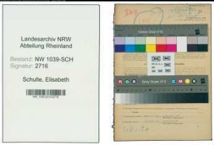 Entnazifizierung Elisabeth Schulte , geb. 04.09.1897 ()