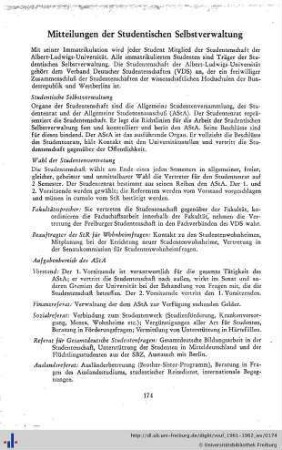 Mitteilungen der Studentischen Selbstverwaltung