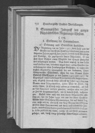 B. Summarischer Inbegriff des ganzen Ritzebüttelschen Regierungs=Wesens.
