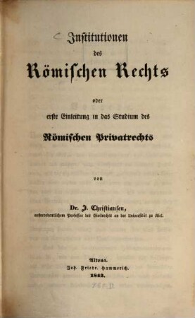 Institutionen des Römischen Rechts