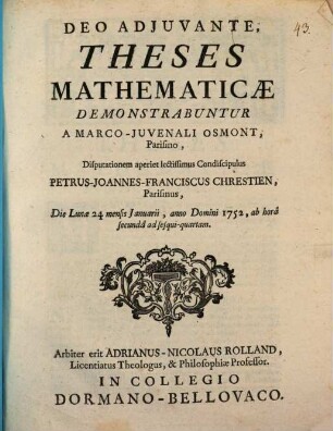 Theses mathematicae