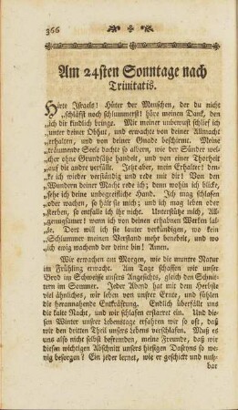 Am 24sten Sonntage nach Trinitatis.