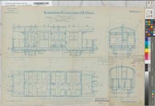 Zweiachsiger Personenwagen II./III. Klasse 32 Sitzplätze, 20 Stehplätze, der Waggonfabrik Beuchelt & Co., Grünberg in Schlesien