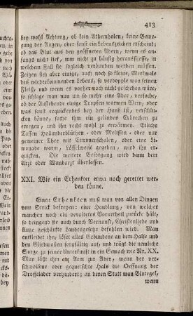 XXI. Wie ein Erhenkter etwa noch gerettet werden könne