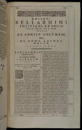 De Gemitu Columbrae Sive De Bono Lachrymarum.