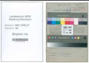 Entnazifizierung Ida Bergheim , geb. 07.03.1898 (Angestellte)