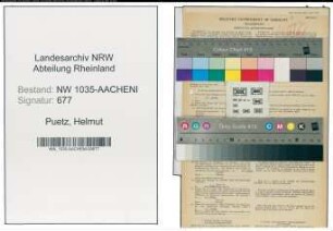 Entnazifizierung Helmut Puetz , geb. 11.06.1920 (Bergingenieur)