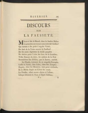 Discours Sur La Fausseté.