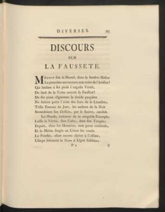 Discours Sur La Fausseté.
