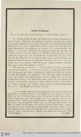 3: Alfred Woltmann : (Nekrolog)