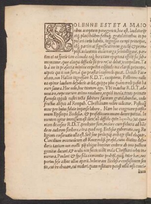 Solenne Est Et A Maioribus acceptum panegyricis ...