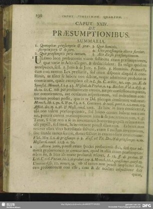Caput XXIV. De Praesumptionibus