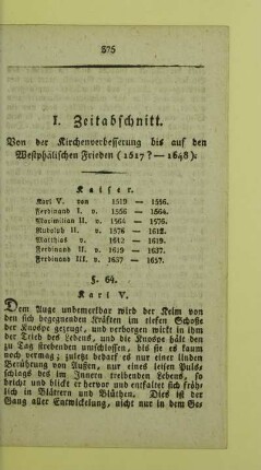 I. Zeitabschnitt. Von der Kirchenverbesserung bis auf den Westphälischen Frieden (1517 ? - 1648)