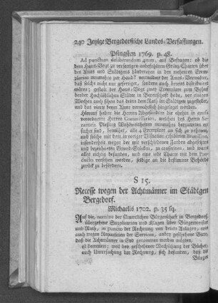 S 15. Recesse wegen der Achtmänner im Städtgen Bergedorf.