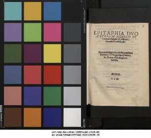 EPITAPHIA DVO ALTERVM NOBILIS ET Generosi Domini, D. Gebharti, Comitis Mansfeldensis: Alterum coniugis eius, nobilis ac pijssimae Dominae, D. Margarethae a Gleichen, &c.