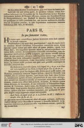 Pars II. In qua sumantur reatus