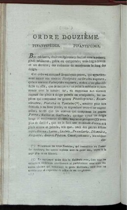 Ordre Douzième. Pinantipèdes.
