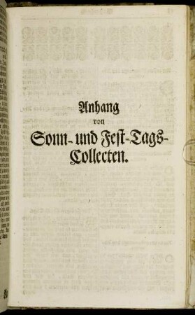 Anhang von Sonn-und Fest-Tags-Collecten.