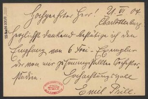 Brief an B. Schott's Söhne : 21.06.1904