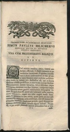 Prorector Academiae Ienensis Simon Paullus Hilscherus ...