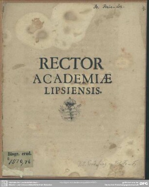 Rector academiae Lipsiensis : [progr. ad exequias Joh. Finlasohnii]