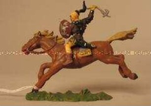 Mongole reitend mit Beil