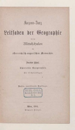 Theil 2, [Schülerband]: Specielle Geographie