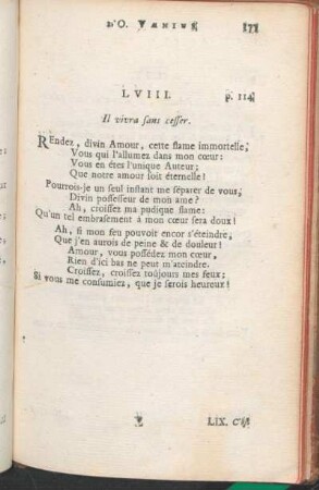 LVIII. Il vivra sans cesser.