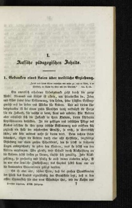 Gedanken eines Laien über weibliche Erziehung