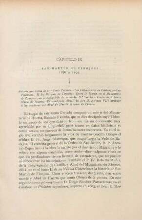 Capitulo IX. San Martín de Finojosa 1186 á 1192