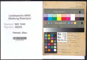 Entnazifizierung Max Hensel , geb. 24.09.1892 (Montageinspektor)