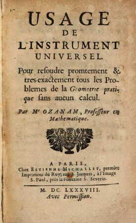 L' usage de l'Instrument universel